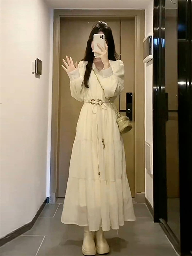 秋冬の女性用の小さなフレンチドレス高級コートと早春の妖精のドレスA89