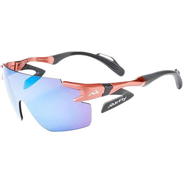 AirFly AF-302 C-4WP 鼻パッドがないスポーツサングラスAF-302 C-4WPピンク偏光ブルーピンクミラーワイドプロテクトレンズ装着 レディース