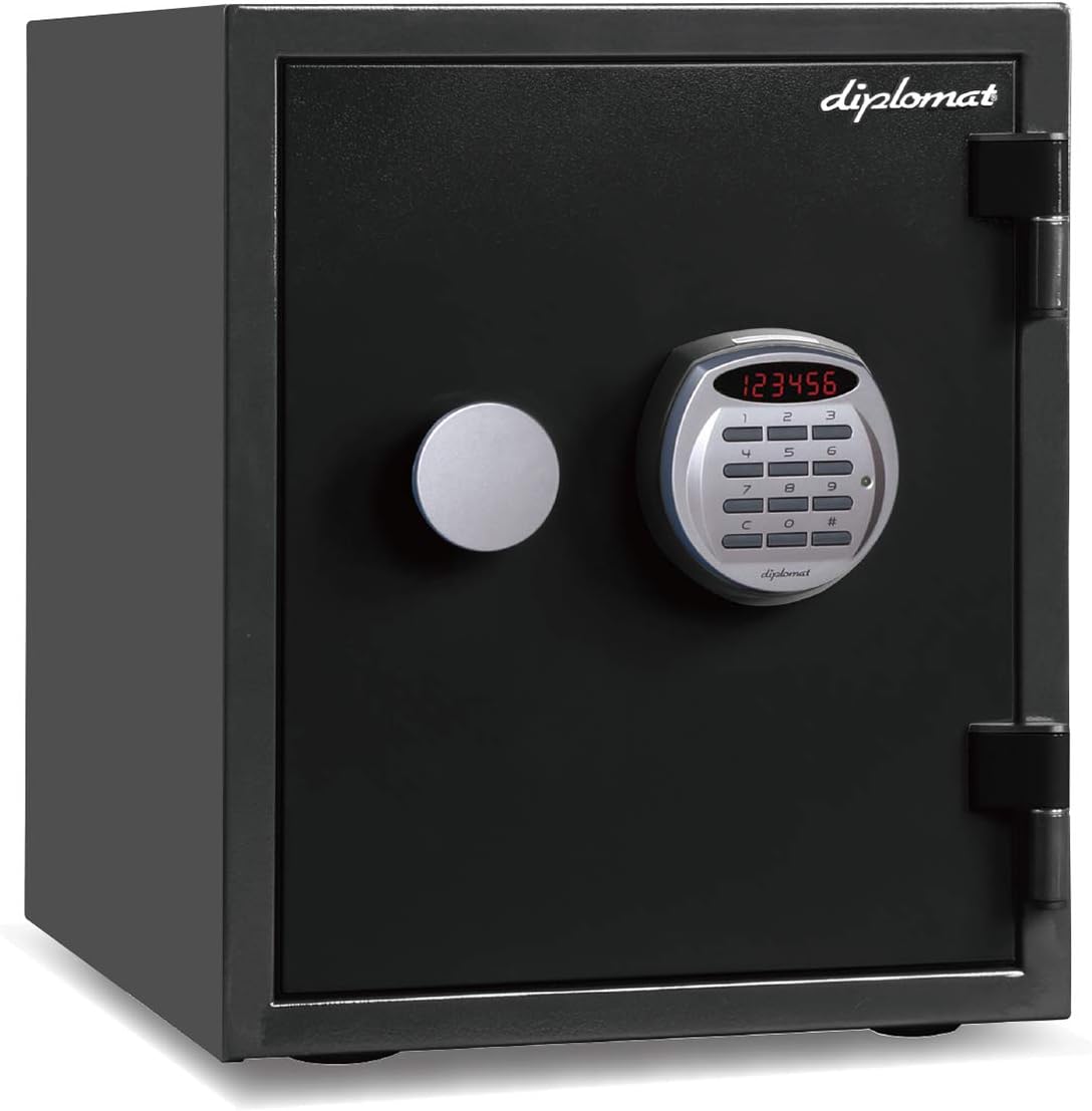 ディプロマット 60分耐火・タイスイキンコクリスタル A125R3WRBLACK デジタルテンキー式 警報アラーム付 ブラック