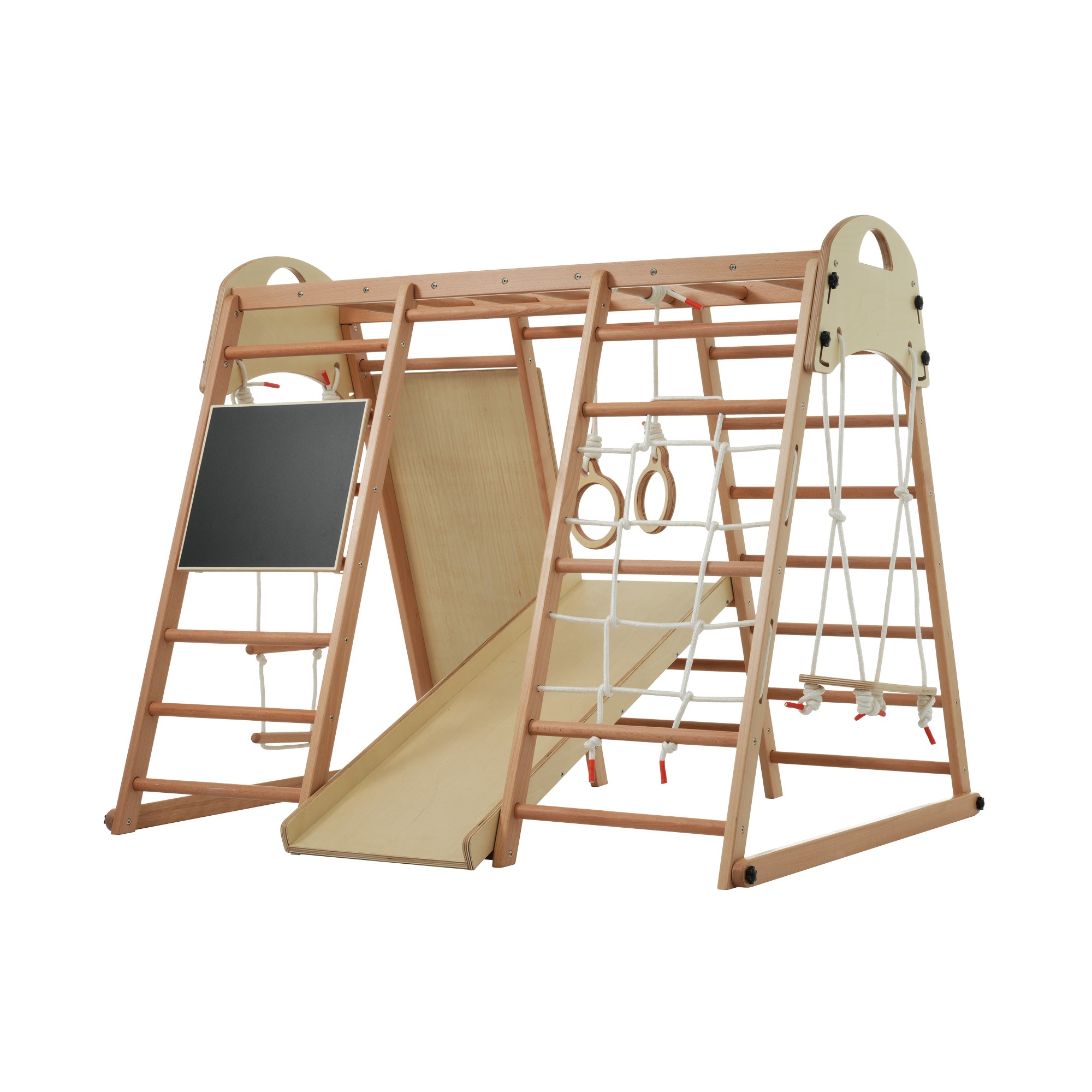 大型遊具 ジャングルジム 折り畳み収納 黒板付き 滑り台 室内 木製 天然木 耐荷重60kg 室内ジム 遊具 室内遊具 すべり台 屋内 家庭用 子供 キッズ男の子 女の子 コンパクト 2歳~6歳 プレ