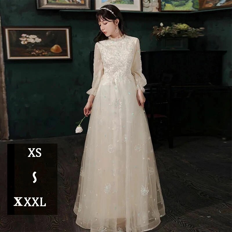 プライベートセール結婚式ドレス 花嫁 二次会ドレス カラードレス 大人 ピアノ 発表会 可愛い お呼ばれドレス ロングドレス パーティードレス シャンパン色 格安 イブニングドレス 大きいサイズ 刺繍