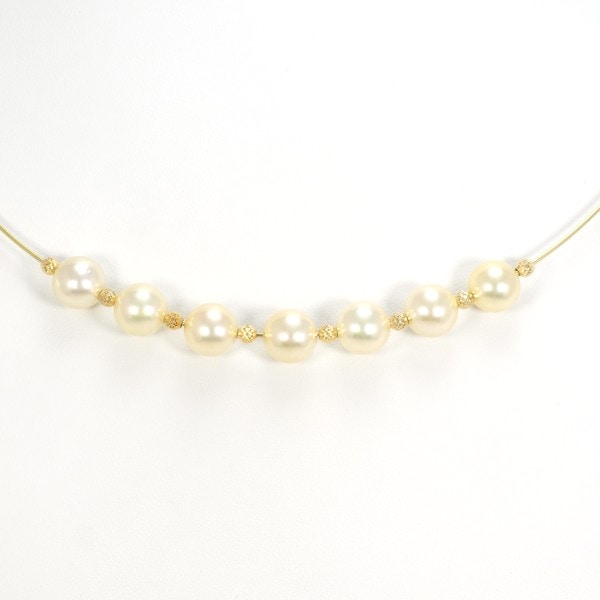 K18 18金 YG イエローゴールド ネックレス アコヤ真珠 カード鑑別書 ジュエリー 中古