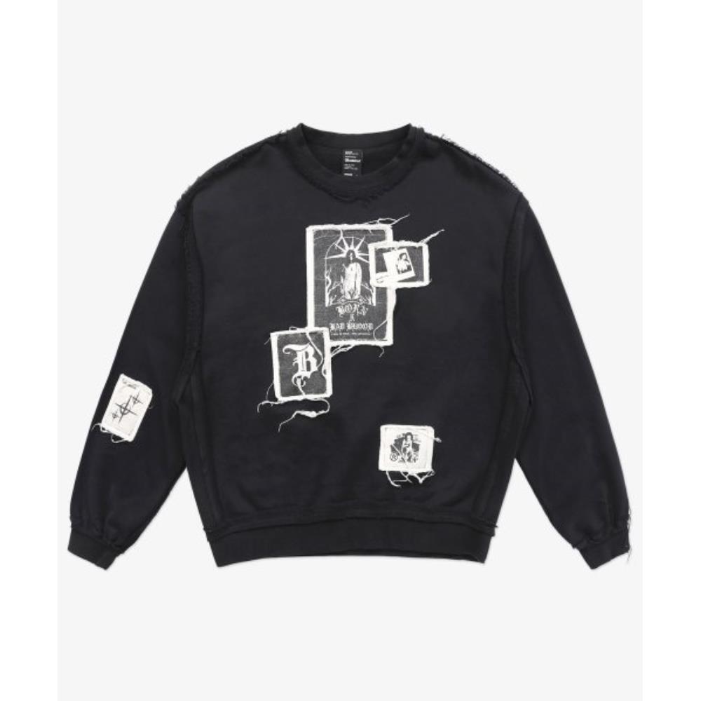 BADBLOOD Grime Sweatshirt Large Fit Black w-sweatshirt23