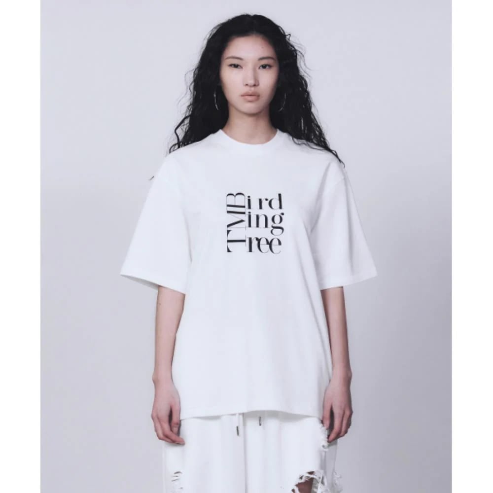 TREEMINGBIRD TMB Square Logo Tshirts White TMB246HT801