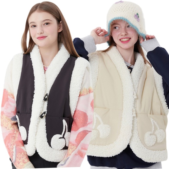 CHERRY FUR PADDING VEST