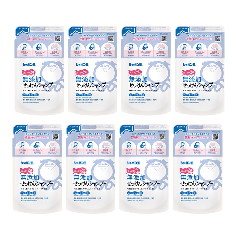 シャボン玉 無添加せっけんシャンプー泡タイプ 詰替420ml 8袋セット 低刺激石鹸 シャボン玉石けん株式会社