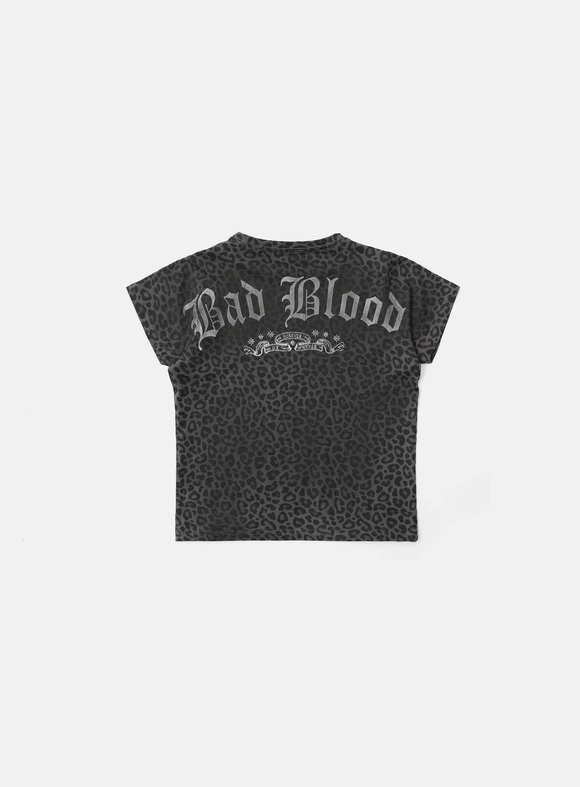 【BADBLOOD】 CRACK PRINT T-SHIRT : BLACK LEOPARD