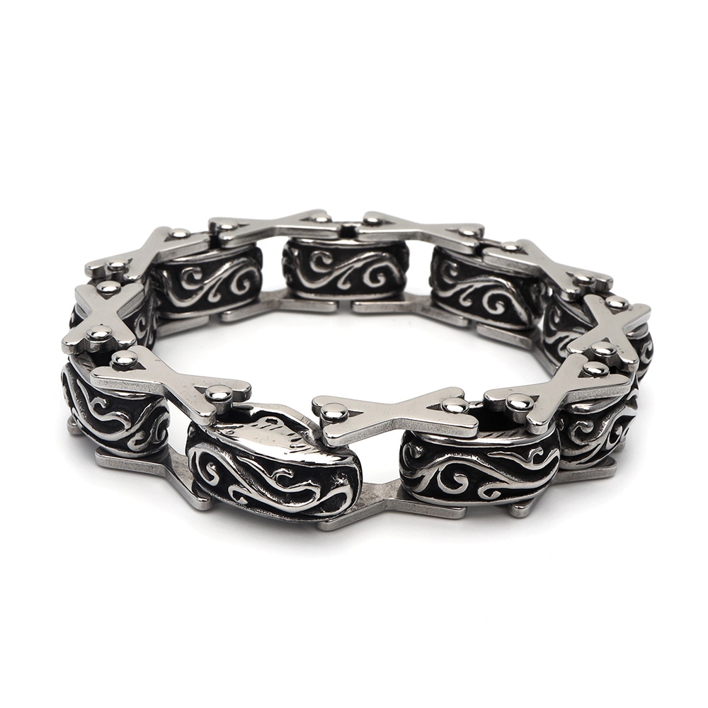 ステンレス 唐草ブレスレット [b617]
