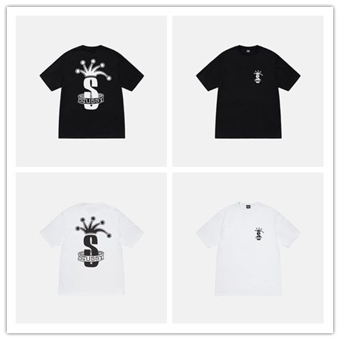 STUSSY（ステューシー） STUSSY CROWN BAND TEE 1905094 - White -black Tシャツ 半袖 メンズ 並行輸入品 1905094