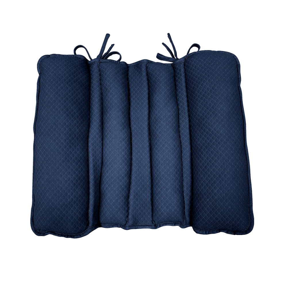 最安値挑戦 セーフラン ビーズ背中クッション 約45x57cm ネイビー 抗菌 洗濯機で丸洗いOK 通気性に優れムレ防止 車椅子固定用紐付き