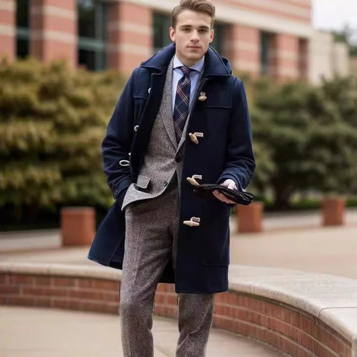 メンズ ダッフルコート ロング ジャケット カジュアル 秋冬 アウター 上着 ファッション