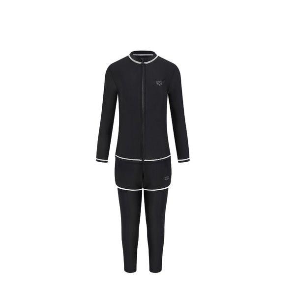 女子児童ジュニアユースラッシュガードセット水着(A6BG1GS82)BLK