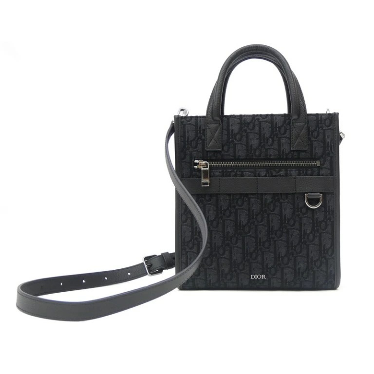 C.ディオール Christian Dior Safari ノースサウス トートバッグ ディオール オブリーク ジャカード 【中古】(68649)