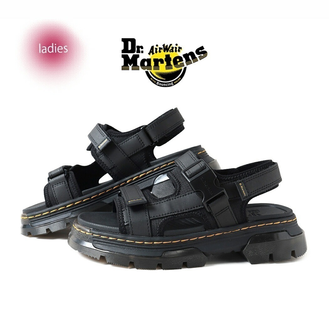 Dr.Martens ドクターマーチン フォースター ストップ スライド レザー サンダル FORSTER POLY STOP SANDAL BLACK ( 厚底 黒 メンズ レディース 315600