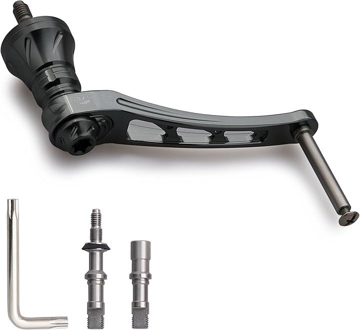 55-60mm可変 リール ハンドル ノブなし ダイワ DAIWA シマノ 通用(強度アップタイプ - ダークグレー(22STELLA/23AIRITY), 55-60長さ可変)