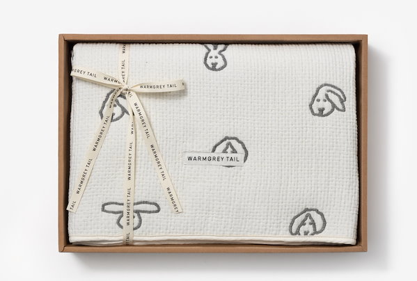 WARMGREY TAIL ブランケット Qoo10] ウォームグレーテール ふんわり3重ガーゼやさしいバニーブランケ