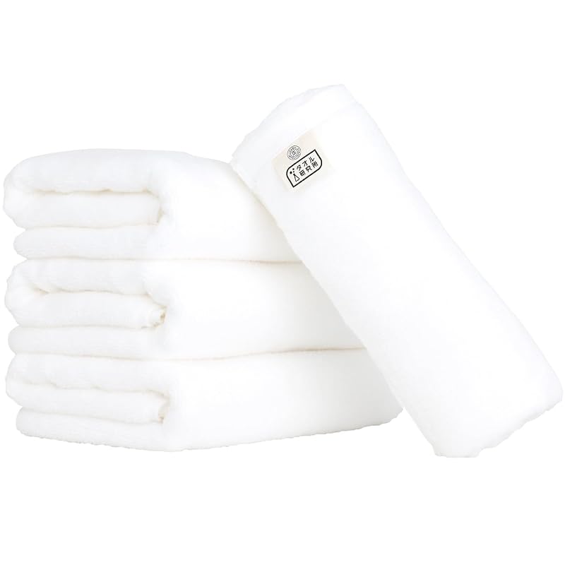 タオル研究所 [空気のやわらかさ] #027 バスタオル ホワイト 4枚セット 綿100% 高吸水 軽量 無撚糸 Japan Technology