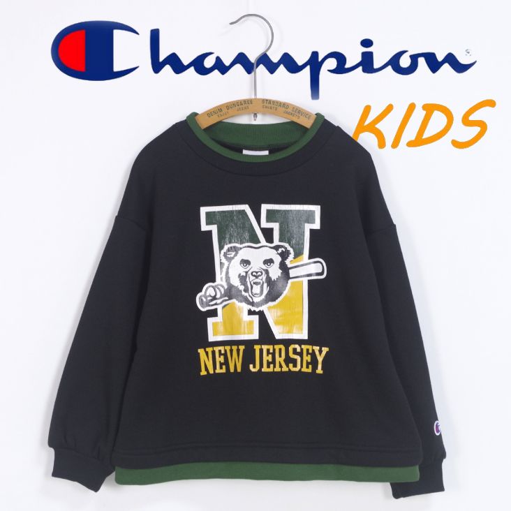 Champion チャンピオン KIDS トレーナー 裏起毛 スウェットシャツ クルーネック ボーイズ カジュアル カジュアル 肌触り 裏起毛素材 ルーズ 重ね着 デザイン リブ袖 CK-Y011