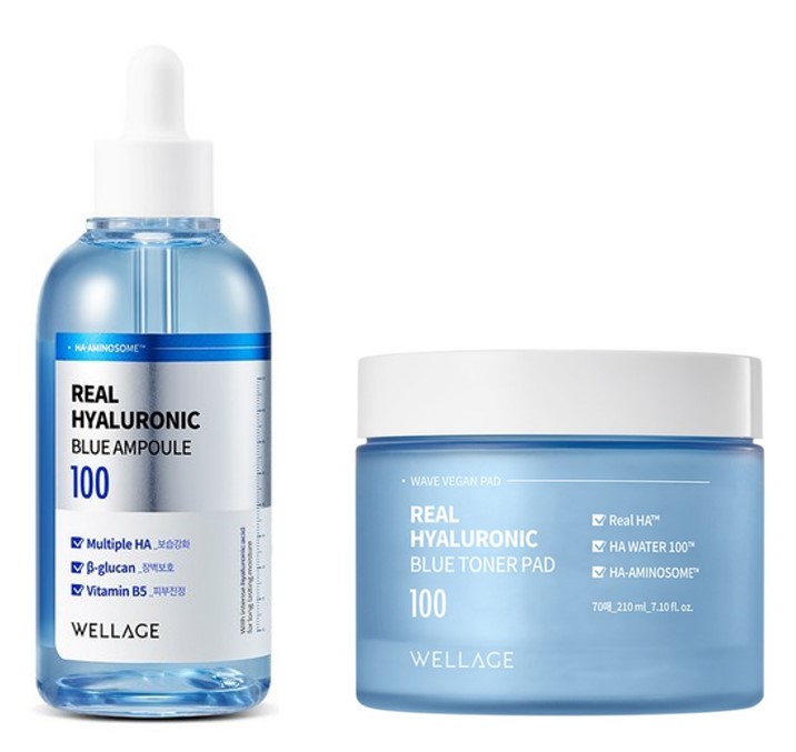 リアル ヒアルロニック ブルー 100 アンプル 100ml + ブルー トナー パッド 70枚