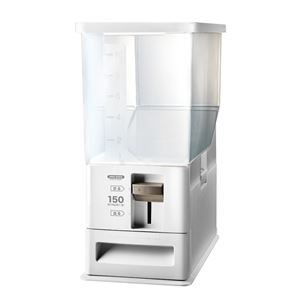 (8個セット) 計量米びつ/ライスストッカー (12kg型 ホワイト) 計量単位（約）：1合 プラスチック製 洗える