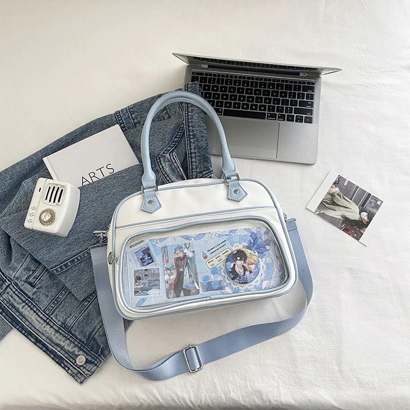 【1つ買うと10個無料】【1つ買うと10個無料】新作 痛バ 痛バッグ PU革 ショルダーバッグ 缶バッジバッグ付き ２wayトートバッグ 推し活7 ポーチ2点セット