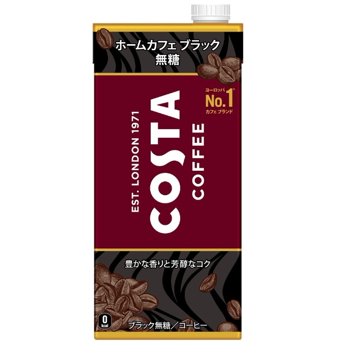 【2ケース】コスタコーヒー ホームカフェ ブラック 無糖 紙パック 1000ml(6本入*2)