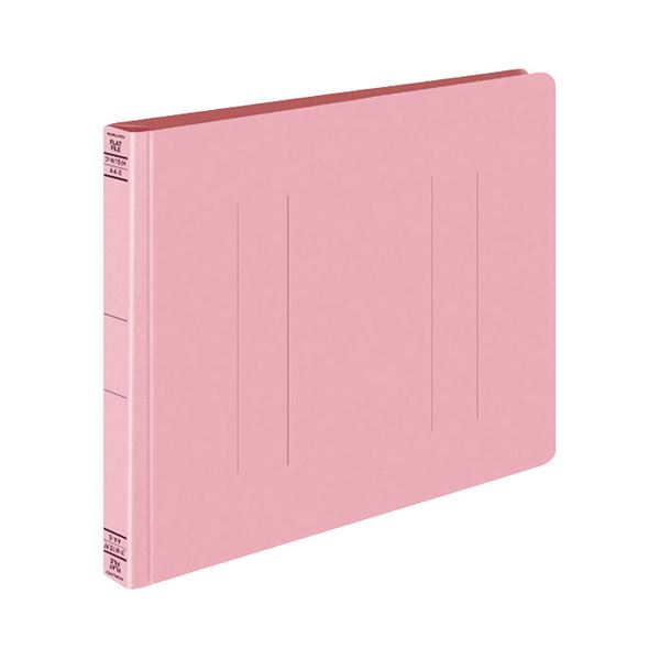 (まとめ) コクヨ フラットファイルW(厚とじ) A4ヨコ 250枚収容 背幅28mm ピンク フ-W15P 1セット(10冊) (×10セット)