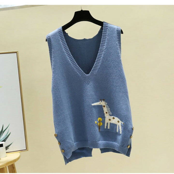 ベストプレゼントに最適ニットトップスがゆるニット ノースリーブ ニットベスト ケーブル編み Vネック ケーブルニット ゆったり ニットベスト トップス プルオーバー 重ね着 レイヤード