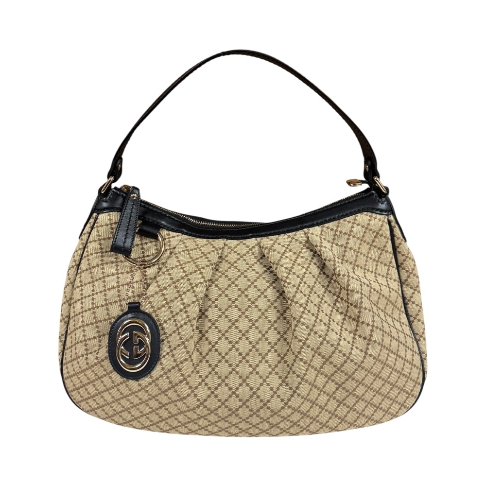 グッチ ディアマンテ ショルダーバッグ キャンバス 232955 ベージュ GUCCI 中古 美品