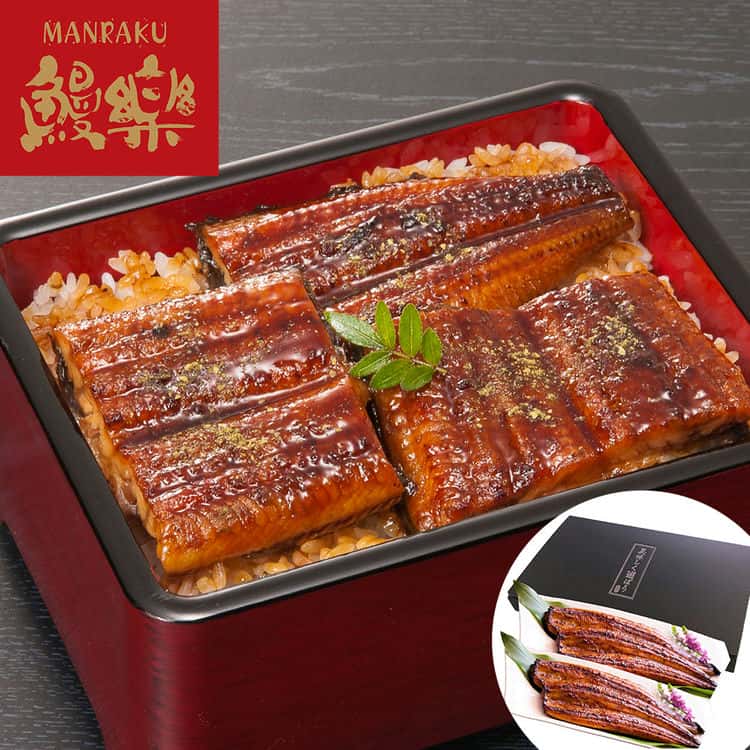 鰻楽 九州産 うなぎ蒲焼 4尾 (計560g） 離島は配送不可 130365