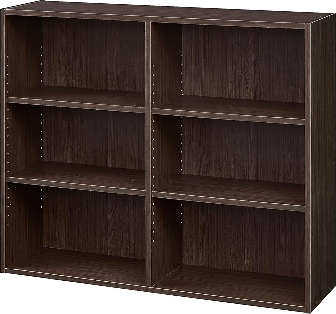 フリーラック シェルフ本棚 幅 106.3× 奥行 29.2× 高さ 89.8cm 木目柄 組み合わせ自在 ダークブラウン ベーシックデザイン