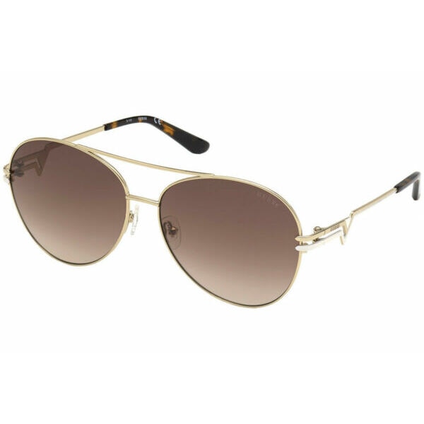 ゲスGU 7735 32F Sunglasses Gold Frame Gradient Brown Lenses 64mm