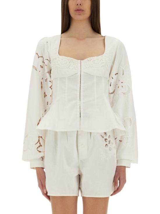 MARINE SERRE Women Tops WSI028A UWOV0007WH10 White