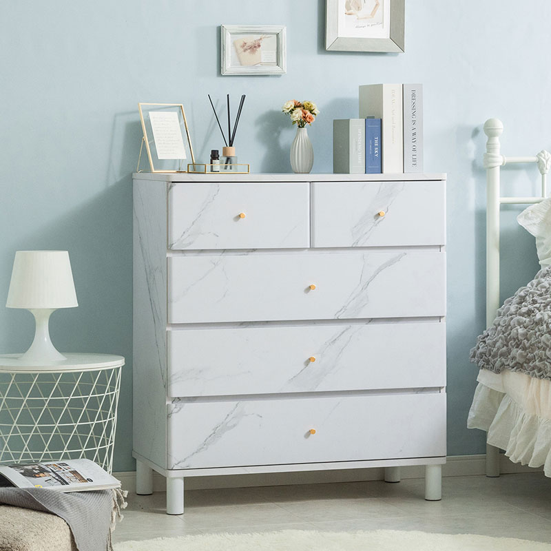 チェスト 脚付き おしゃれ かわいい 幅80cm 収納 リビング収納 収納家具 引き出し 角丸 タンス 一人暮らし シンプル 大理石調 木目調 横揺れ防止 転倒防止具付き 11,010円