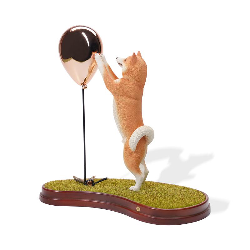 JXK 1/6 サイズ 柴犬 風船 萌える 犬 ドッグ 動物 立ち姿 リアル フィギュア プラモデル プレミアム 模型 オリジナル スタチュー プレゼント 置物