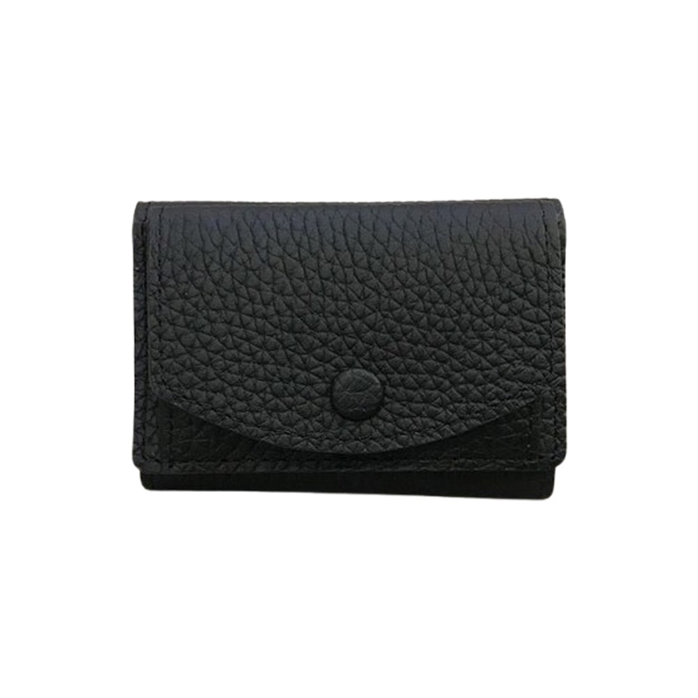 本革 三つ折り 財布 ミニウォレット 黒い財布