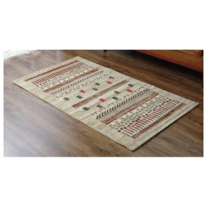 ウィルトンカーペット ウィルトン織り ベージュ 約80×140cm ギャッベ柄 1321250020101