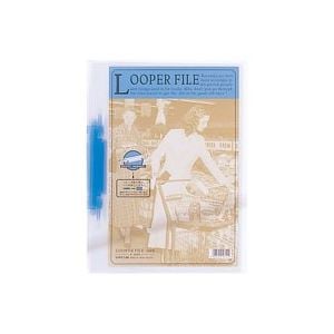 (業務用20セット)LIHITLAB ルーパーファイル/バインダー (A4 タテ型) F-3006 青