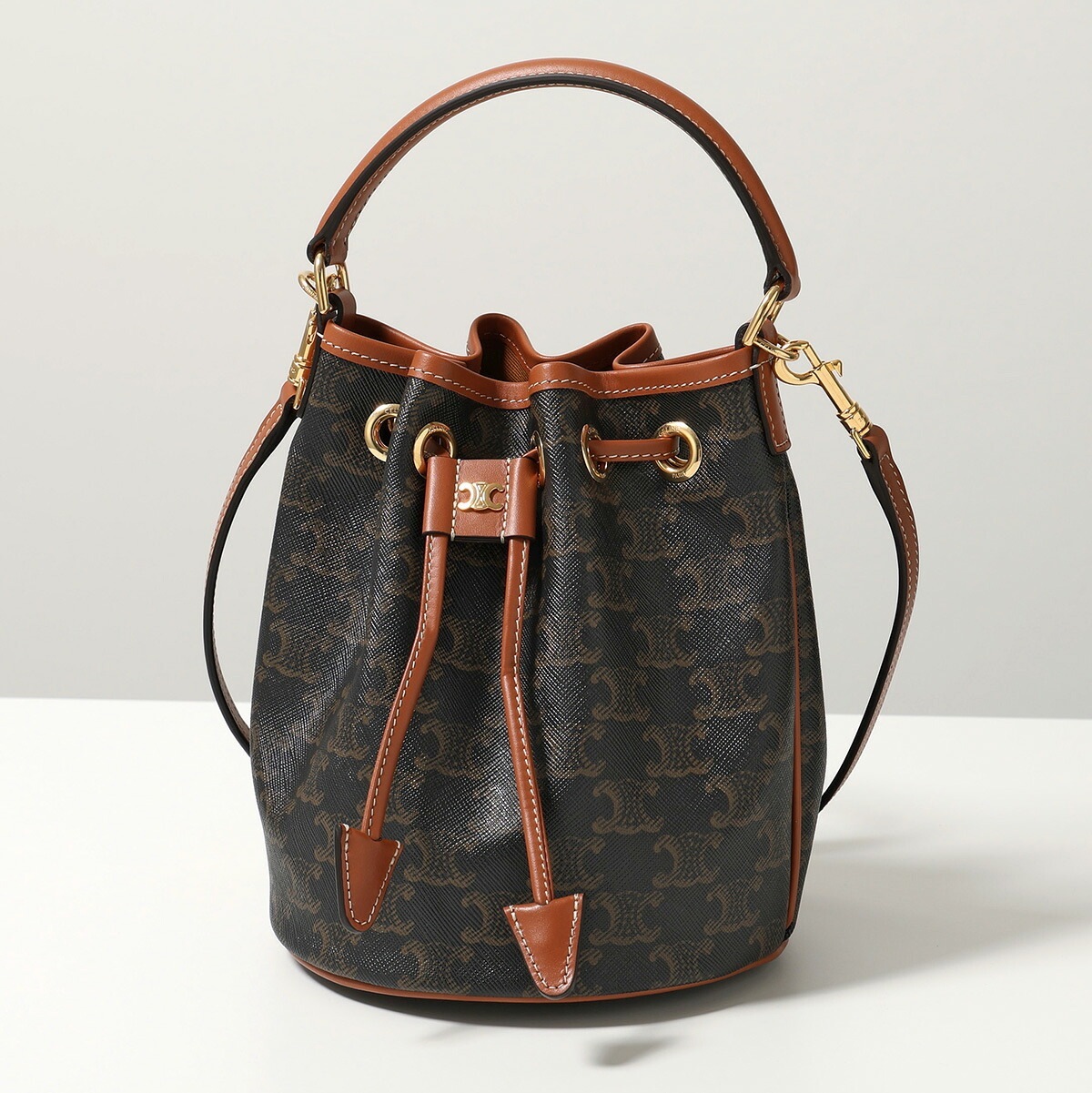 CELINE セリーヌ ハンドバッグ Teen Bucket Clara ティーン バケット クララ 121672CAS.04LU レディース トリオンフキャンバス 鞄 TAN