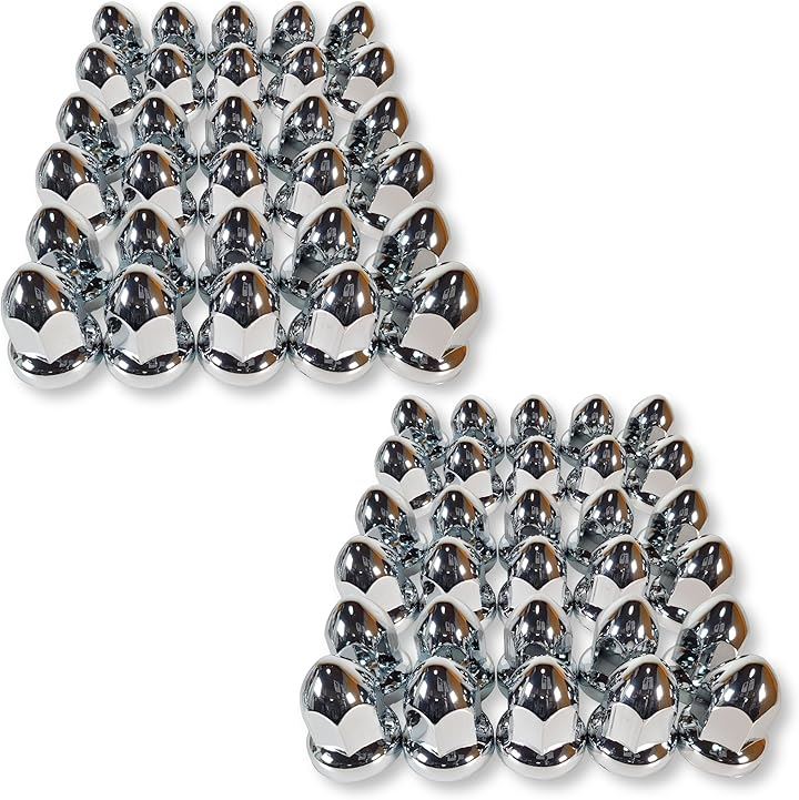 トンガリ ナットキャップ 33mm H60 ISO クロームメッキ ドレスアップ アメリカン ユーロ カスタム トラック ダンプ デコトラ 汎用品 +予備( 60個セット(+予備))