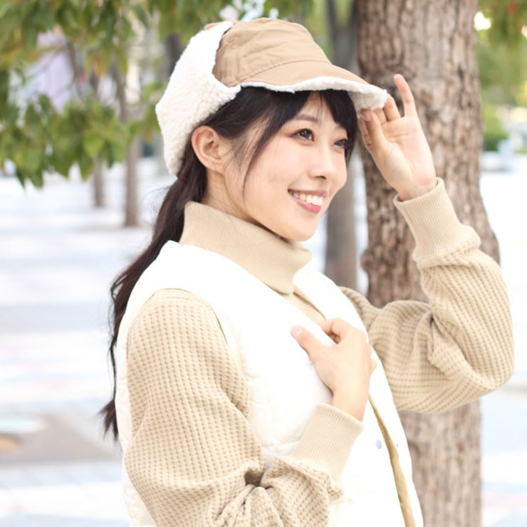 耳当て付き帽子 レディース 帽子 メンズ キャンピングボアロシアンキャップ CH05-1351