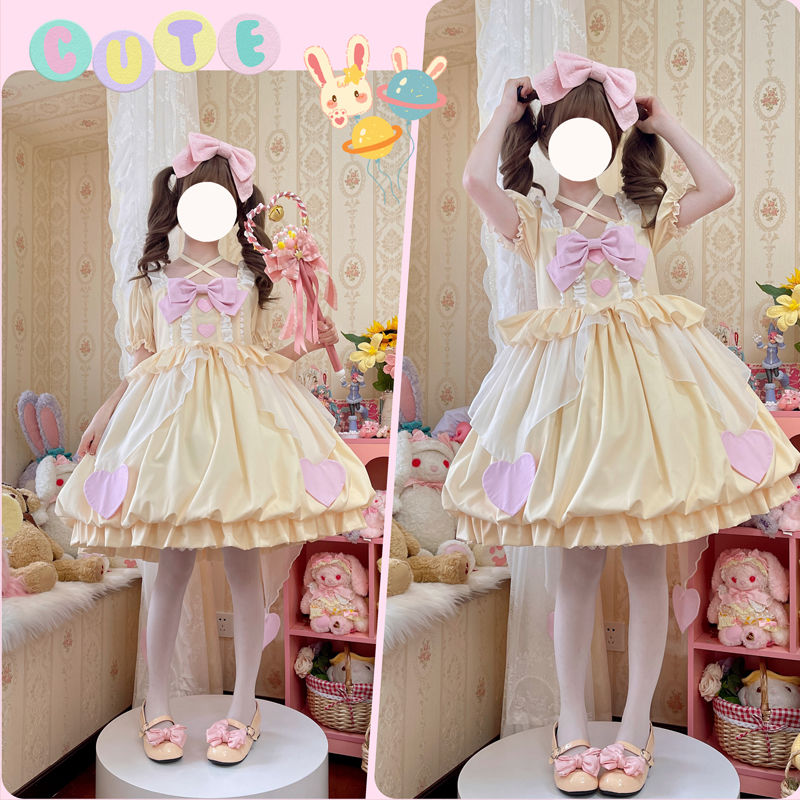 ロリータドレス バドスカート半袖opドレス