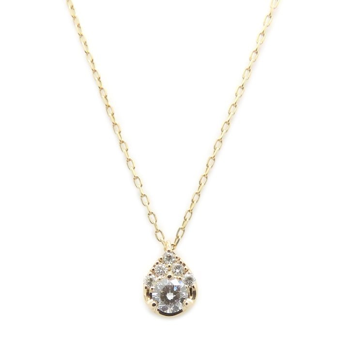 ティアドロップ ネックレス ダイヤモンド0.09ct K10YG イエローゴールド レディース/295430【中古】
