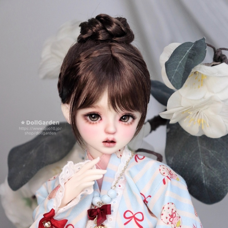 BJD 1/3 1/4 1/6 ドールウィッグ 団子 手入れ モヘア 定型ウィッグ 4色 SD/小顔sd/MSD/YOSDサイズ球体関節人形用ウィッグ ピンク ブラウン ゴールド