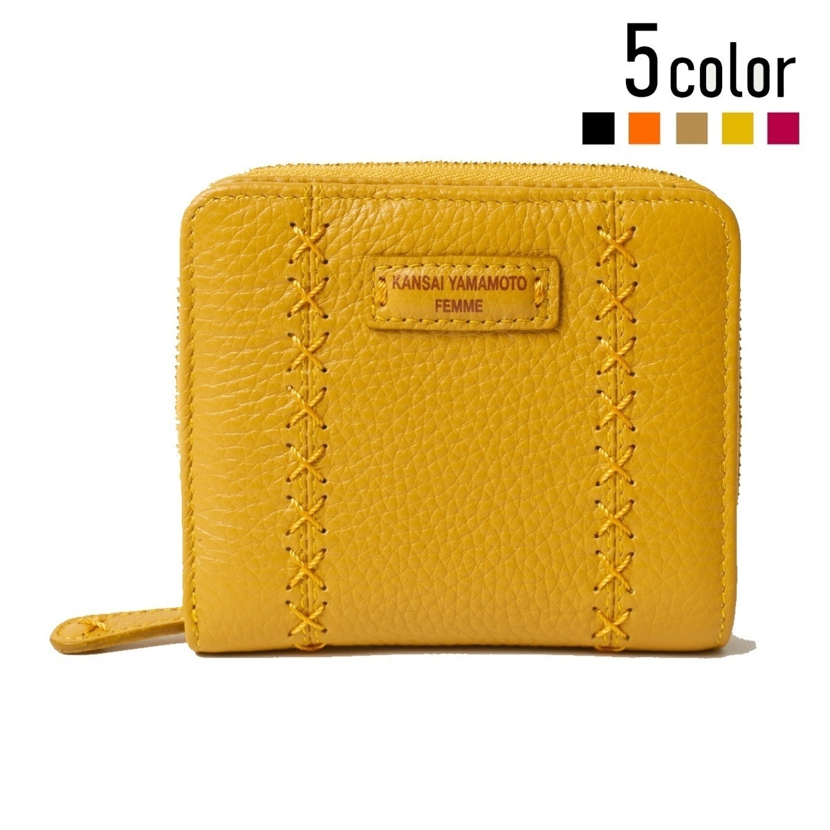 【15時まで即日発送】ヤマモトカンサイ 財布 折り財布 二つ折り 小さめ レディース メンズ 牛革 本革 婦人用 山本寛斎 FEMME MJ4503 正規品 6,263円