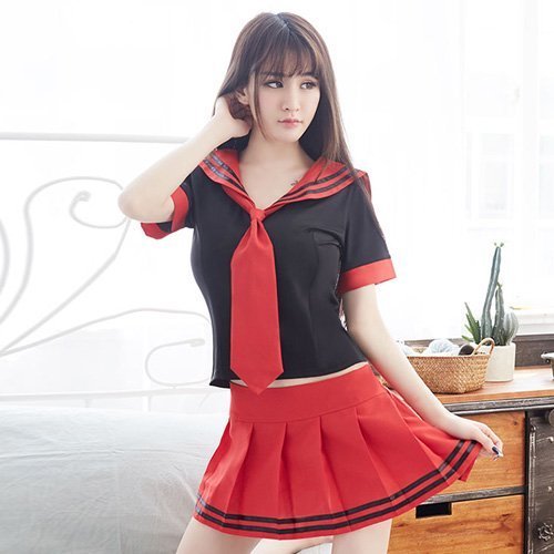 257コスプレ コスチューム 学制服 イノセント クラシカル シンプル ストリング ストレッチ ベーシック ボディライン メッシュ レッド フリー GRAXIA グラシア