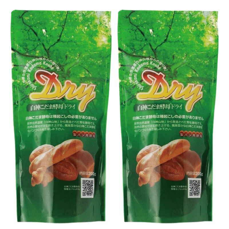 パイオニア企画 白神こだま 酵母 ドライ 200g 2袋 (製パン用酵母 天然酵母 ドライイースト)