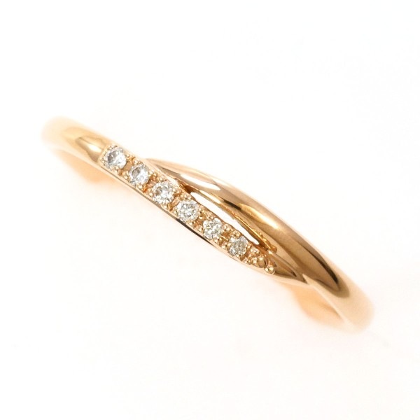 K10 10金 PG ピンクゴールド リング 指輪 12号 ダイヤ 0.03 ジュエリー 中古