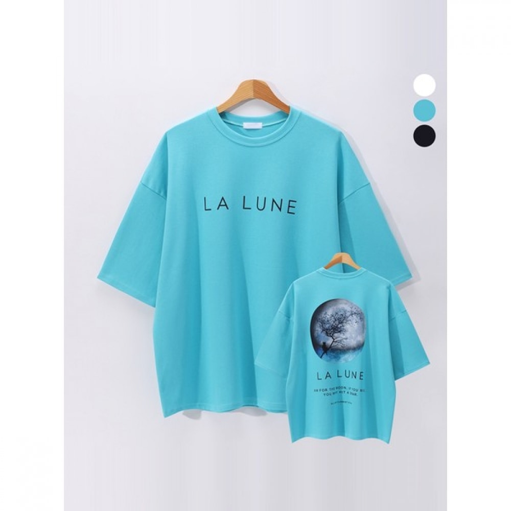 (Juans) グラフィックプリントオーバーフィットボックスショートスリーブ Tシャツ MRRT7125