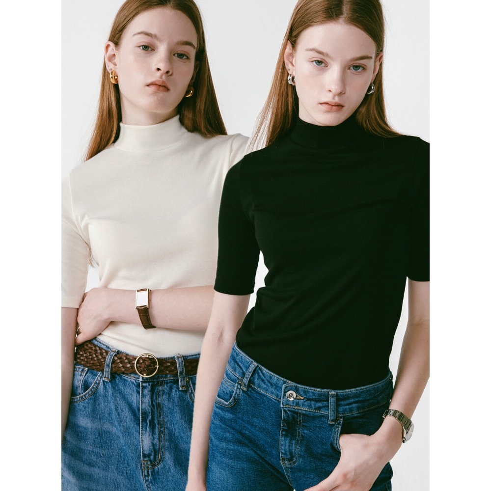 LOSSYROW ロッシーハーフポーラニット